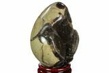 Septarian Dragon Egg Geode - Black Crystals #123027-1